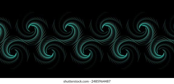 fondo de patrón geométrico espiral abstracto en Ilustración vectorial negra
