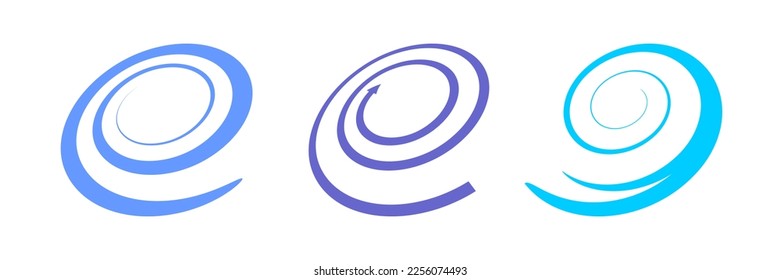 Abstract Spiral Swirl Icons.  Design Elements Set. Vector Art.