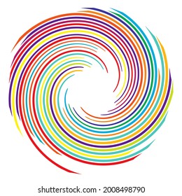 Abstract spiral, swirl, twirl design element. Curlicue, rotating shape. Volute, vortex, helix element