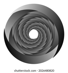 Abstract spiral, swirl, twirl design element. Curlicue, rotating shape. Volute, vortex, helix element