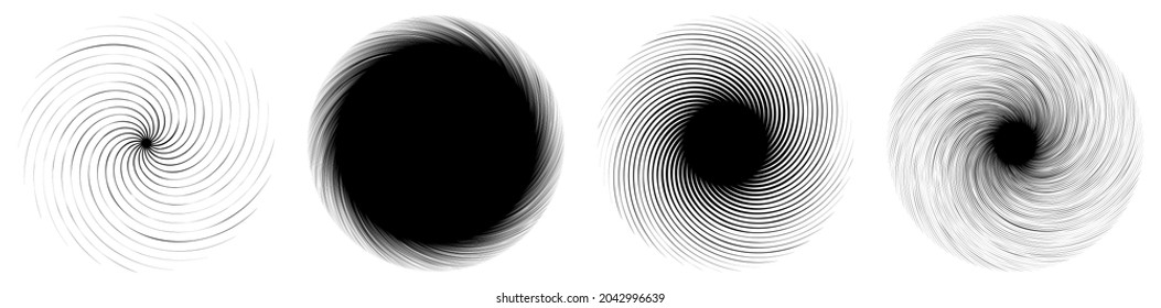 Abstract spiral, swirl, twirl design element. Curlicue, rotating shape. Volute, vortex, helix element