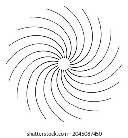 Abstract spiral, swirl, twirl design element. Curlicue, rotating shape. Volute, vortex, helix element