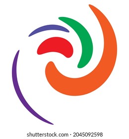 Abstract spiral, swirl, twirl design element. Curlicue, rotating shape. Volute, vortex, helix element