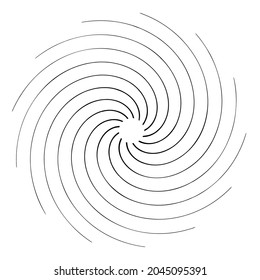 Abstract spiral, swirl, twirl design element. Curlicue, rotating shape. Volute, vortex, helix element
