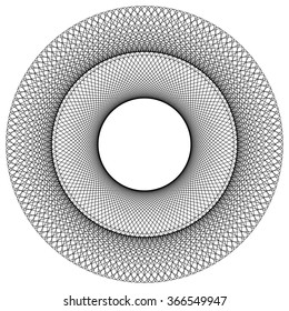 Abstract spiral, swirl, twirl element isolated on white. Monochrome shape.