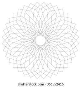 Abstract spiral, swirl, twirl element isolated on white. Monochrome shape.