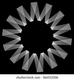 Abstract spiral, swirl, twirl element isolated on white. Monochrome shape.