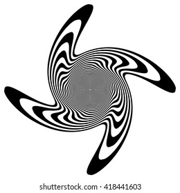Abstract spiral, swirl, twirl element. Rotating concentric lines.
