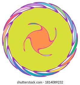 Abstract spiral, swirl, twirl and vortex shapes in vivid, vibrant colors