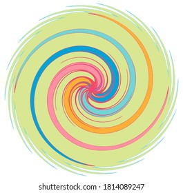 Abstract spiral, swirl, twirl and vortex shapes in vivid, vibrant colors
