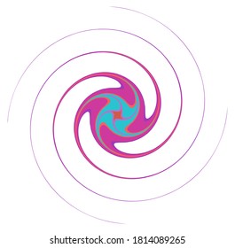 Abstract spiral, swirl, twirl and vortex shapes in vivid, vibrant colors
