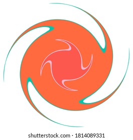 Abstract spiral, swirl, twirl and vortex shapes in vivid, vibrant colors