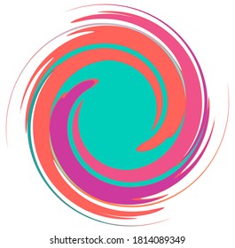 Abstract spiral, swirl, twirl and vortex shapes in vivid, vibrant colors