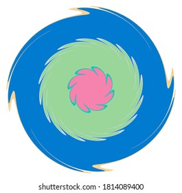 Abstract spiral, swirl, twirl and vortex shapes in vivid, vibrant colors