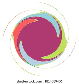 Abstract spiral, swirl, twirl and vortex shapes in vivid, vibrant colors