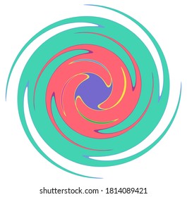 Abstract spiral, swirl, twirl and vortex shapes in vivid, vibrant colors