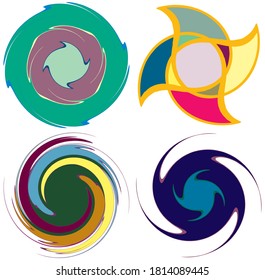 Abstract spiral, swirl, twirl and vortex shapes