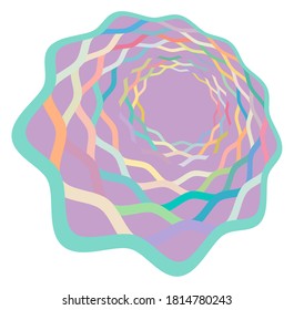 Espiral abstracta, giratoria, giratoria y vórtice en formas lisas, de color pastel