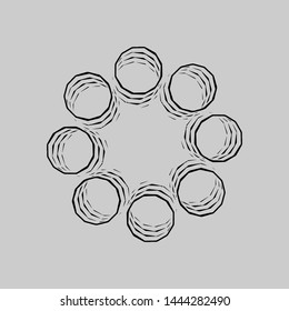 Abstract spiral, swirl twisted element on white background.