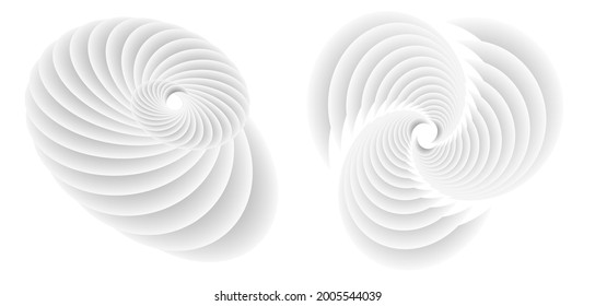Elemento de diseño de tor de espiral abstracto sobre fondo blanco de líneas de torsión. Vector Illustration eps 10 para el salón de belleza de iconos, para la elegante tarjeta de visita, el volante de la fiesta de fondo, el equipo marino, la cubierta oceánica