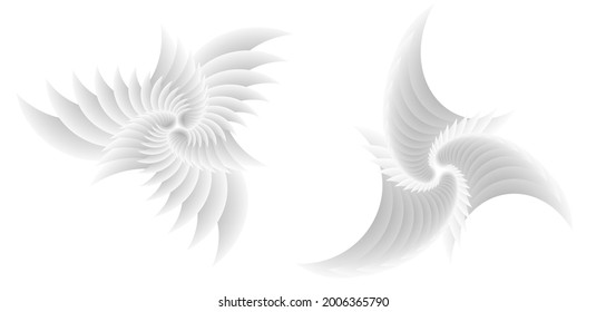 Elemento de diseño de tor de espiral abstracto sobre fondo blanco de líneas de torsión. Vector Illustration eps 10 para el salón de belleza de iconos, para la elegante tarjeta de visita, el volante de la fiesta de fondo, el equipo marino, la cubierta oceánica