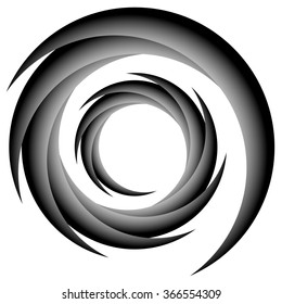 Abstract spiral, twirl element, volute shape. Vector.