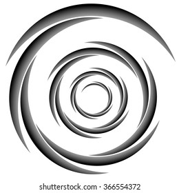 Abstract spiral, twirl element, volute shape. Vector.