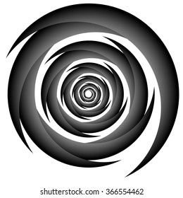 Abstract spiral, twirl element, volute shape. Vector.
