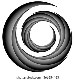 Abstract spiral, twirl element, volute shape. Vector.