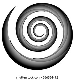 Abstract spiral, twirl element, volute shape. Vector.