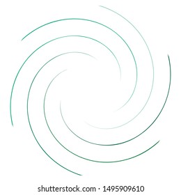 Abstract Spiral, Twist. Radial Swirl, Twirl Curvy, Wavy Lines Element. Circular, Concentric Loop Pattern. Revolve, Whirl Design. Whirlwind, Whirlpool Illustration