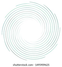 Abstract Spiral, Twist. Radial Swirl, Twirl Curvy, Wavy Lines Element. Circular, Concentric Loop Pattern. Revolve, Whirl Design. Whirlwind, Whirlpool Illustration