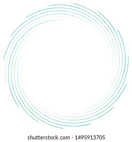 Abstract spiral, twist. Radial swirl, twirl curvy, wavy lines element. Circular, concentric loop pattern. Revolve, whirl design. Whirlwind, whirlpool illustration