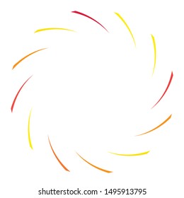 Abstract spiral, twist. Radial swirl, twirl curvy, wavy lines element. Circular, concentric loop pattern. Revolve, whirl design. Whirlwind, whirlpool illustration