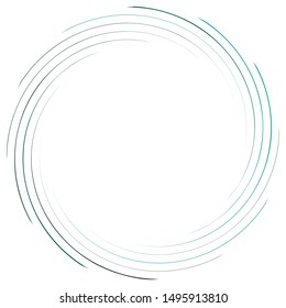 Abstract spiral, twist. Radial swirl, twirl curvy, wavy lines element. Circular, concentric loop pattern. Revolve, whirl design. Whirlwind, whirlpool illustration