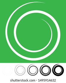 Abstract spiral, twist. Radial swirl, twirl curvy, wavy lines element. Circular, concentric loop pattern. Revolve, whirl design. Whirlwind, whirlpool illustration