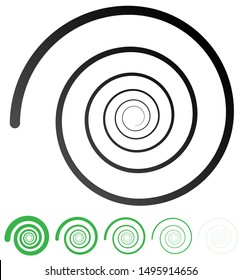 Abstract Spiral, Twist. Radial Swirl, Twirl Curvy, Wavy Lines Element. Circular, Concentric Loop Pattern. Revolve, Whirl Design. Whirlwind, Whirlpool Illustration