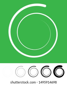 Abstract spiral, twist. Radial swirl, twirl curvy, wavy lines element. Circular, concentric loop pattern. Revolve, whirl design. Whirlwind, whirlpool illustration