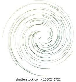 Abstract spiral, twist. Radial swirl, twirl curvy, wavy lines element. Circular, concentric loop pattern. Revolve, whirl design. Whirlwind, whirlpool illustration
