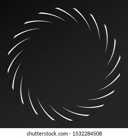 Abstract spiral, twist. Radial swirl, twirl curvy, wavy lines element. Circular, concentric loop pattern. Revolve, whirl design. Whirlwind illustration