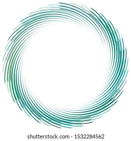 Abstract spiral, twist. Radial swirl, twirl curvy, wavy lines element. Circular, concentric loop pattern. Revolve, whirl design. Whirlwind, whirlpool illustration