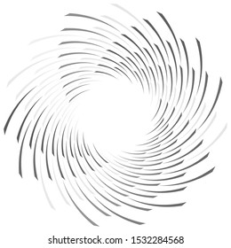 Abstract Spiral, Twist. Radial Swirl, Twirl Curvy, Wavy Lines Element. Circular, Concentric Loop Pattern. Revolve, Whirl Design. Whirlwind, Whirlpool Illustration