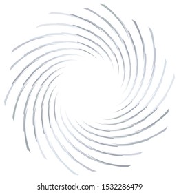 Abstract spiral, twist. Radial swirl, twirl curvy, wavy lines element. Circular, concentric loop pattern. Revolve, whirl design. Whirlwind, whirlpool illustration