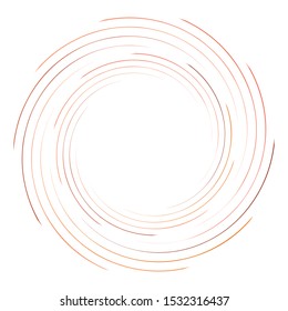 Abstract spiral, twist. Radial swirl, twirl curvy, wavy lines element. Circular, concentric loop pattern. Revolve, whirl design. Whirlwind, whirlpool illustration