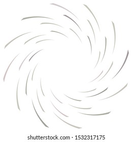Abstract spiral, twist. Radial swirl, twirl curvy, wavy lines element. Circular, concentric loop pattern. Revolve, whirl design. Whirlwind, whirlpool illustration