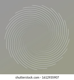 Abstract spiral, twist. Radial swirl, twirl curvy, wavy lines element. Circular, concentric loop pattern. Revolve, whirl design. Whirlwind, whirlpool illustration