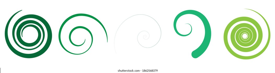 Abstract spiral, twist. Radial swirl, twirl curvy lines element. Circular, concentric loop-hook. Revolved whirl design shape, Whirlwind, whirlpool illustration. Radiating volute, whirligig, curlicue