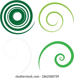 Abstract spiral, twist. Radial swirl, twirl curvy lines element. Circular, concentric loop-hook. Revolved whirl design shape, Whirlwind, whirlpool illustration. Radiating volute, whirligig, curlicue