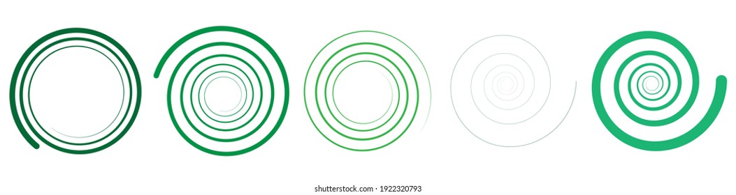 Abstract spiral, twist. Radial swirl, twirl curved, curvy line. Circular whirl design element.
