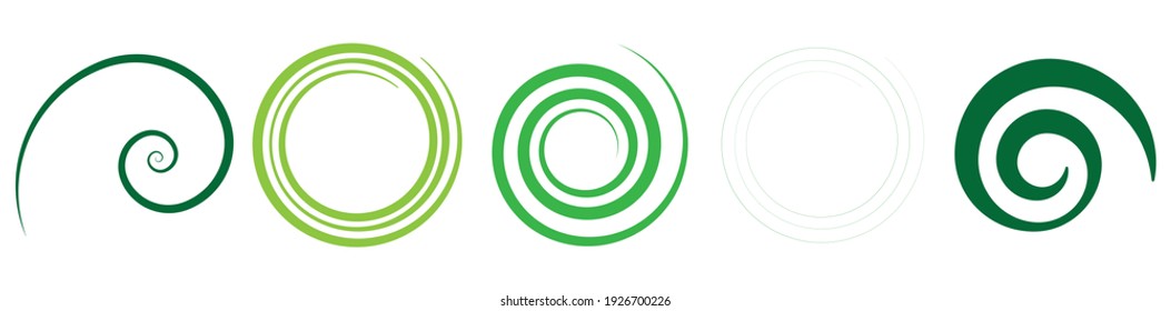 Abstract spiral, twist. Radial swirl, twirl curved, curvy line. Circular whirl design element.